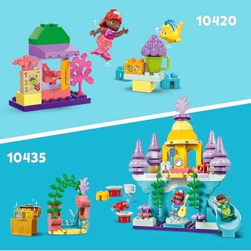 LEGO Duplo | Disney Le Stand de Café d’Ariel et de Polochon - Set Briques de Construction La Petite Sirène - Jouet Cuisine Enfant dès 2 Ans, Jeu Éducatif sur Le Thème de la Nourriture 10420