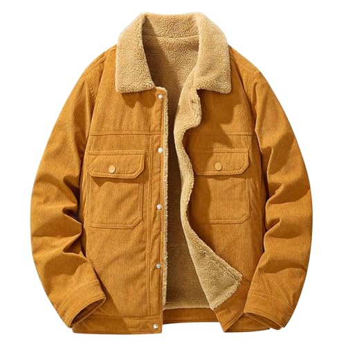Men's Winter Corduroy Jacket with Warm and Stylish Outdoor Coat Snow Gear for Men