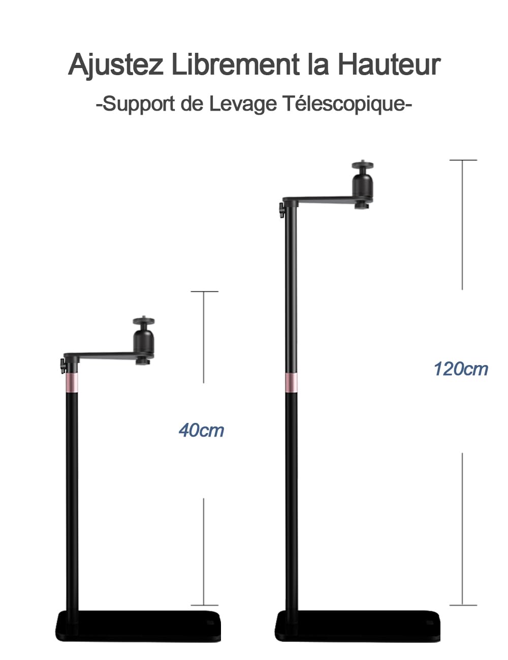 Support de Projecteur en Métal 360° Pivotant et Hauteur Réglable Base en L Discrète Compatible avec XGIMI Nebula VANKYO Jinhoo AuKing