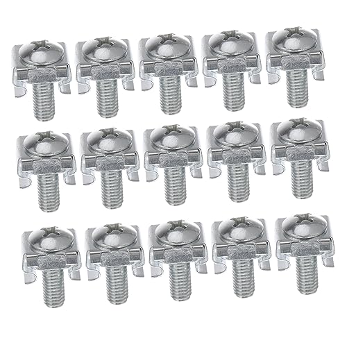 Mikikit 100pcs Zinc Plated Cabinet Screws Kit for Server Rack Mount Computer Screws Assortment Cage Nuts and Clip Nuts