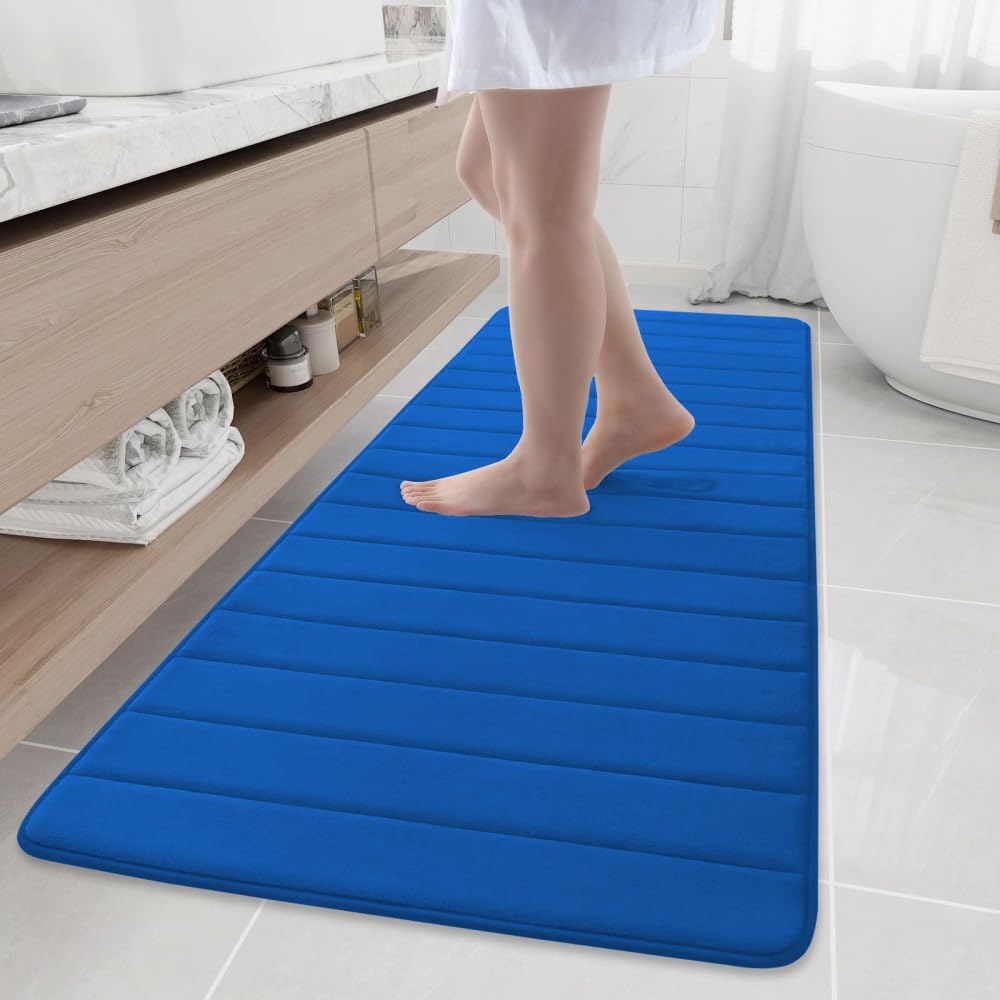 Tapis de cuisine antidérapant bleu royal pour couloir et entrée