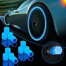 AARKRI SALES All-New Bike/Car Tyre Air Valve Caps – Universal Fluorescent Tire Valve Caps for Cars & Bikes with Neon Glow - Brighten Up Your Ride Instantly, (Pack of- 8, Blue)