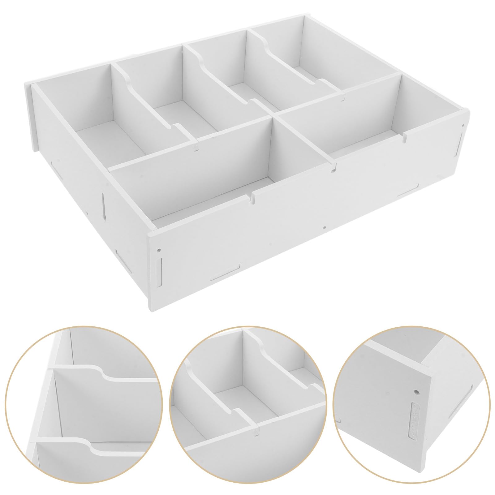 Organizer per Denaro Compatto con 6 Scomparti in Plastica per Cassetto, Vassoio Porta Soldi per Contanti e Ricevute, Contenitore Portatile per Registratori di Cassa e Ufficio