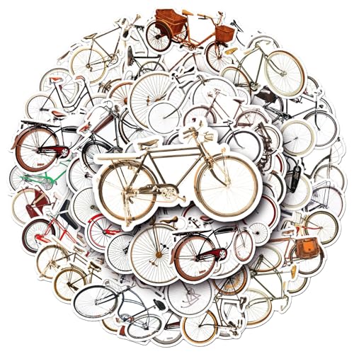 50 PCS Vintage Bicycle Stickers Pack – Classic Bike Vinyl