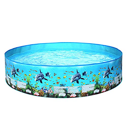 ZHKGANG Home Family Pool Children's Garden Water Swimming Pool Without Tube Plastic Ocean Round Outdoor Pool,Blue-244 * 38cm