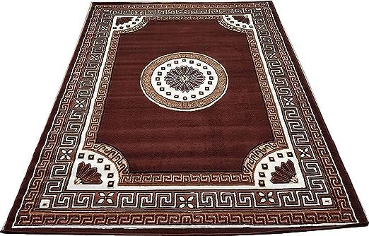 Image of Guldasta Brown Carpet 6x8 Feet for Living Room | Anti Slip Soft Velvet Carpet for Bedroom Hall | Large Floor Rug Home Decor