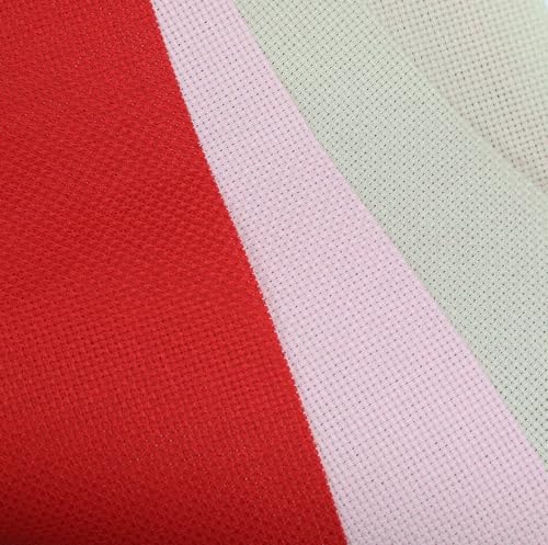 Image of KCS 3 pc of 15 inch x 18 inch(38cmx45cm) Counted Cross Stitch Cotton Aida Cloth Needlework Rolled Fabric Box,16CT,Pink+Red+Pearl Grey