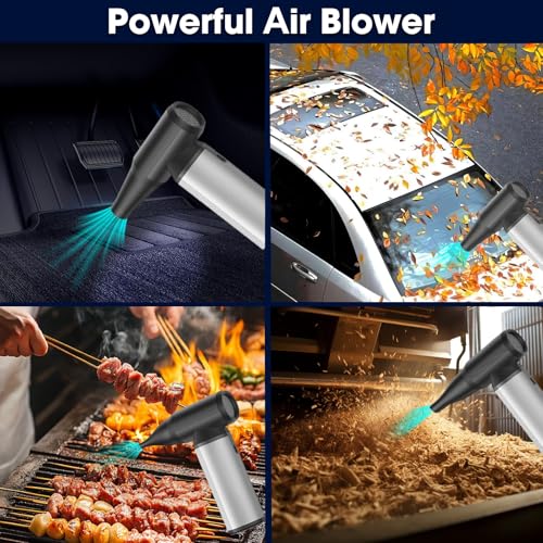 Image of Handheld Car Vacuum Cleaner Cordless, 21000PA High Power Car Vacuum Cleaner & Air Duster /Blower, Portable Vacuum with Magnetic Dust Collection Bin, LED Light, 2 Gear Hand Held Vacuum for PC(Gray)