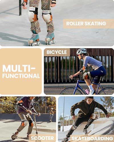 OutdoorMaster Skate Protective Gear Set for Adult & Youth, Skateboard Helmet Knee and Elbow Pads with Wrist Guards for Scooter, Inline Roller Skating, Skateboarding - Image 6
