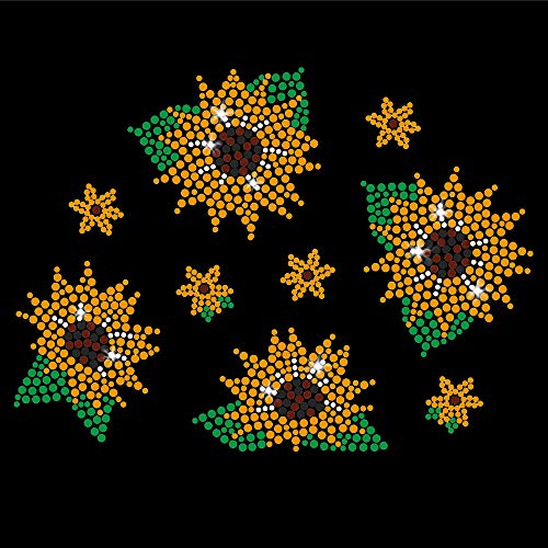 Sunflower Grove Iron-on Rhinestone and Rhinestud Transfers for Masks T-Shirts by JCS Rhinestones