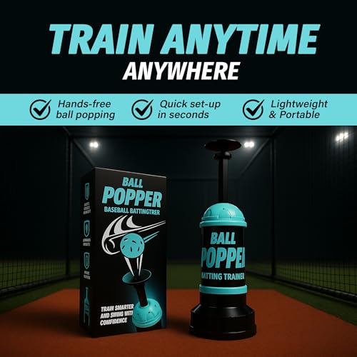 Ball Popper – Reinforced Tee Ball Popper, Durable Design, No Battery – Pop Up Baseball Trainer for Timing &#038; Accuracy Batting Practice (to Be Used with Practice Wiffle Balls, Balls Not Included)