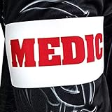 Social Paintball Team Medic Armband w/Hook and Loop Fastener (Medic White)