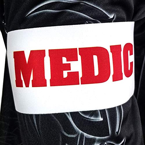 Social Paintball Team Medic Armband w/Hook and Loop Fastener (Medic White)