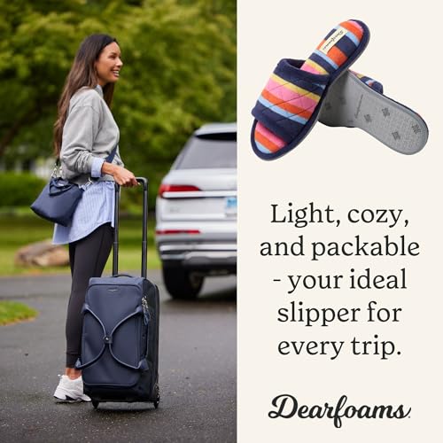 Image of Dearfoams womens Slipper Memory Foam Summer House Shoe Beatrice Terry Slide