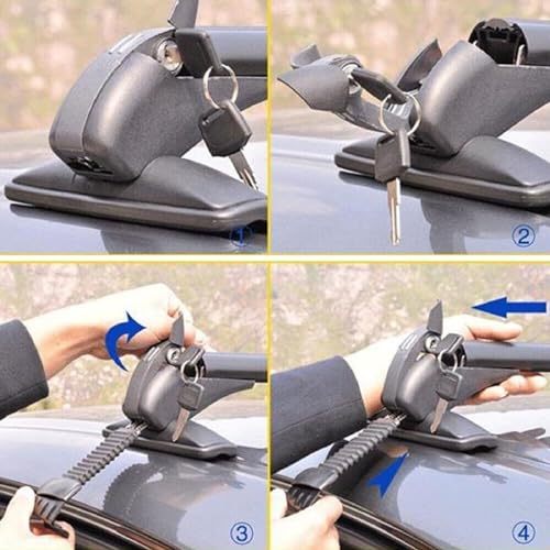 CROWNSHOP 2Pcs Lockable Car Roof Bars - 105CM Aluminum Rack for Cars with Raised Running Rails - Anti-Theft Luggage Carrier with 2 Keys - Transport Rack Roof Bars - Image 4