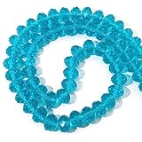 Size: 8.5x12mm; Hole size: 2mm in diameter; Qty: 1 strand/ bag, about 70 beads/strand; Color: lake blue. High Quality: These faceted glass beads reflect light brilliantly, look pretty shiny and bright. These crystal beads are cost effective and promi...