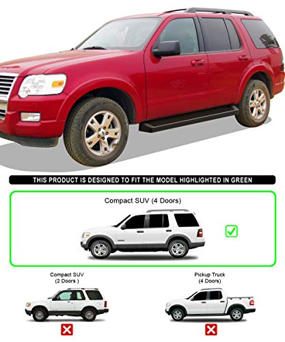 Estribos negros APS 6 pulg compatibles Ford Explorer 06-10 miniatura 2