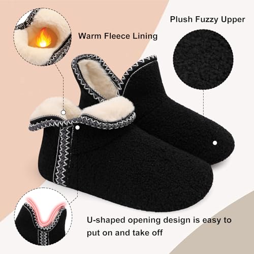 LeIsfIt Slippers for Women Warm Bootie Slippers Cozy Winter House Shoes Non-slip Bedroom Slipper Socks Ladies Slip on Slipper Boots3