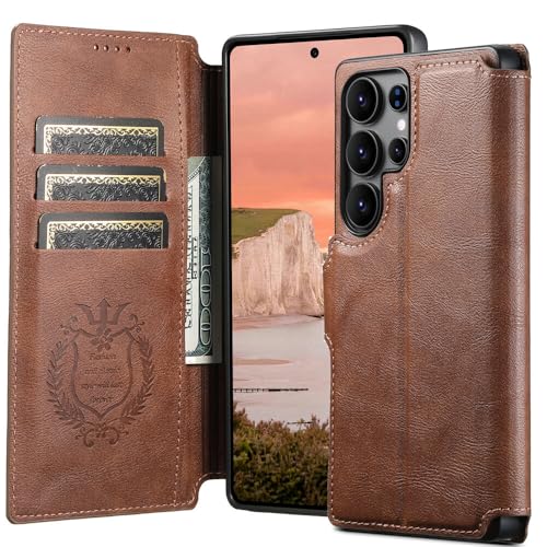 Étui cuir amovible Samsung S23 Ultra marron fini les protections lourdes