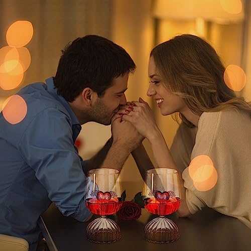 Creative Wine Glass Cocktail Glasses Set Of 2 Martini Glasses 12Oz Unique Wine Glasses Heart-Shaped Romantic Cocktail Drinkware For Wedding Home Bar Party #TOP6