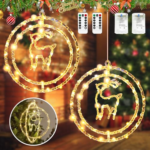 Fensterdeko Weihnachten Beleuchtet,2 Stück Weihnachtsbeleuchtung...
