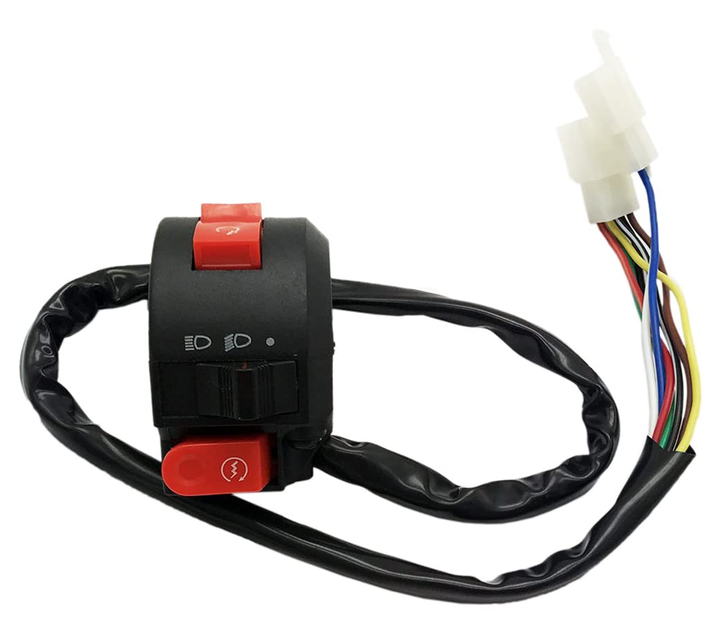 KDSG Panther 110cc ATV Kill Start Headlight Handlebar Switch, 8 Wire LH Left Handlebar Mount Starter Control Switch for Panther 110TT ATV