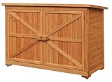 Leisure Zone Outdoor Wooden Storage Sheds Fir Wood Lockers with Workstation