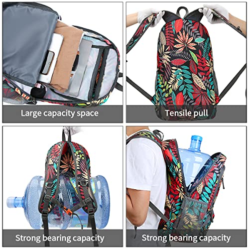 Fengdong 35L Lightweight Foldable Waterproof Packable Travel Small Hiking Backpack Daypack For Men Women (A8-Black Leaf-Upgrade) #TOP4