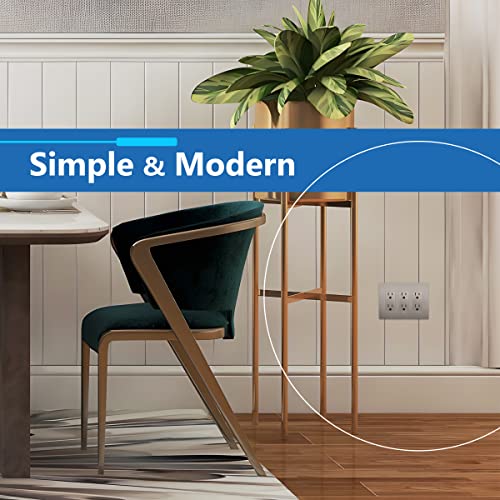Image of LIDER Decorator Switch Cover, Screwless Wall Plate, Mid-Size 3-Gang 4.88 inch x 6.77 inch, LSWP-33M-BNK, UL Listed, Thermoplastic, Brushed Nickel, 1-Pack