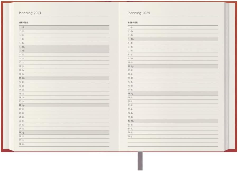 Dohe - Lisbon Diary - Day Page - 14 x 20 cm - Red - Catalan