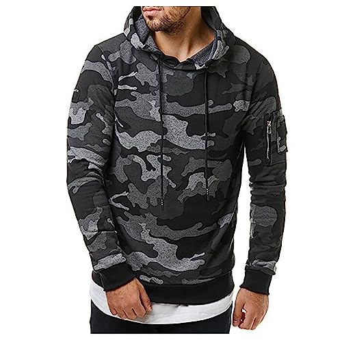 Chaquetones para hombre con capucha sudadera gris talla XXXL para invierno y otoño casual