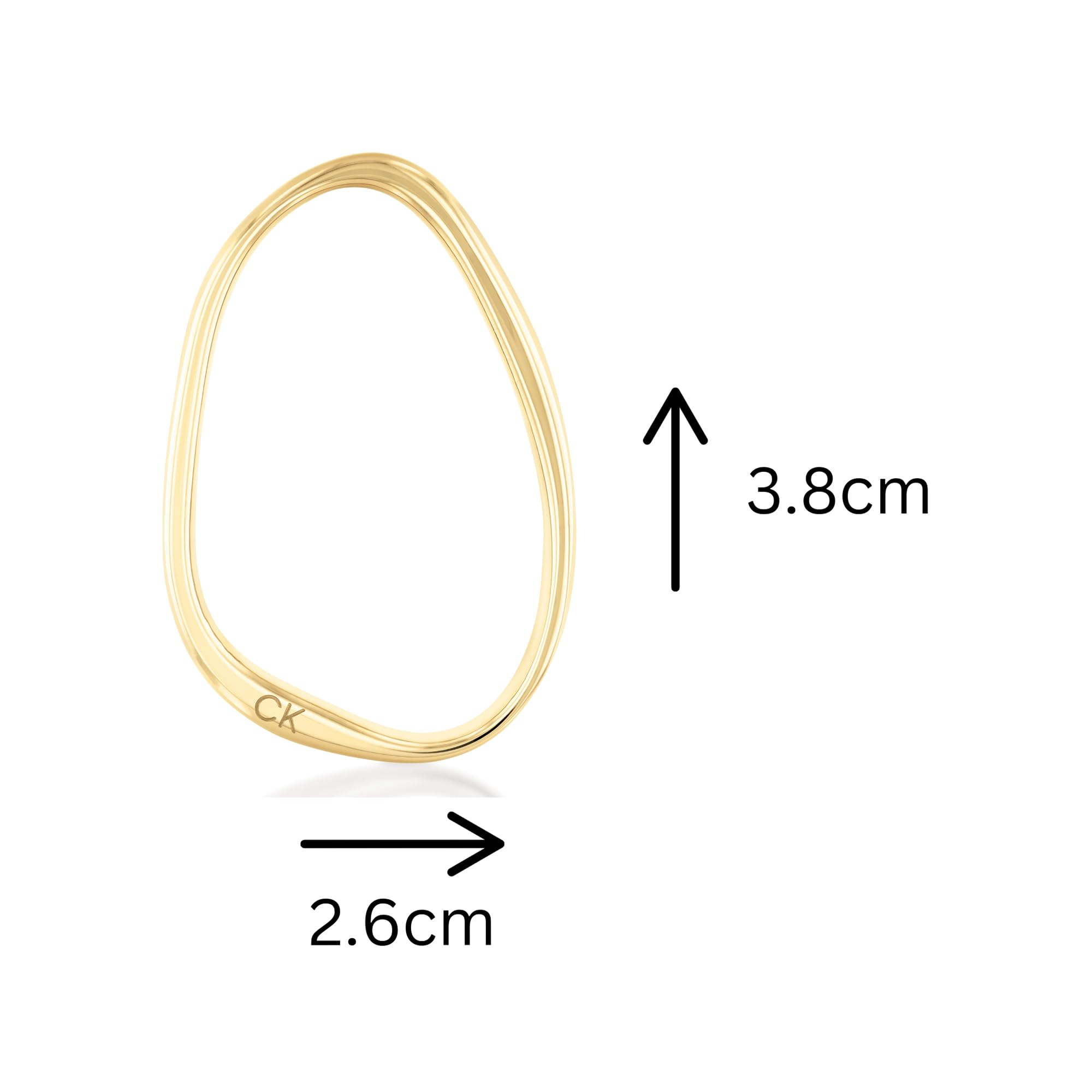 Calvin Klein Damskie kolczyki koła z kolekcji ELONGATED DROPS żółte złoto - 35000451, Jeden rozmiar, Stal nierdzewna, Bez kamieni szlachetnych