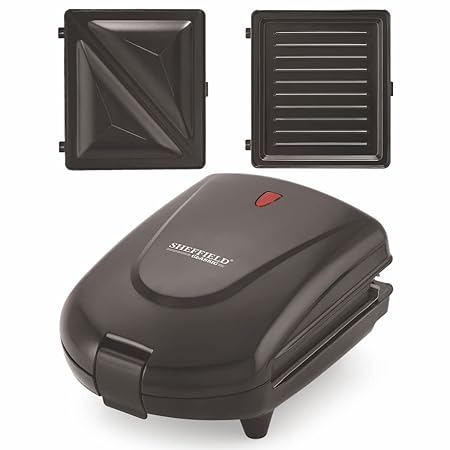 Sheffield Classic 2-in-1 Sandwich Maker with easy Detachable Non-Stick Plates for Sandwich toaster and Gr