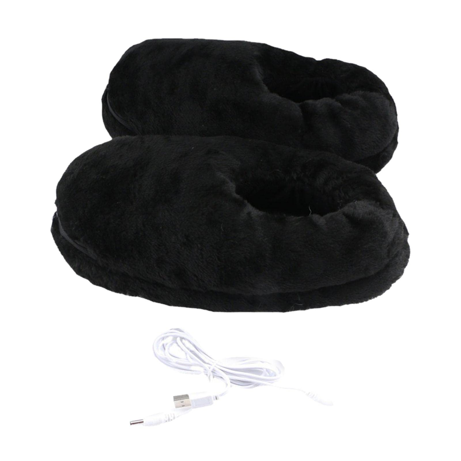 SNAPPSY® Winter USB Warmer Foot Shoe Plush Warm Electric Slipper Feet Heated Washable Black-image-17