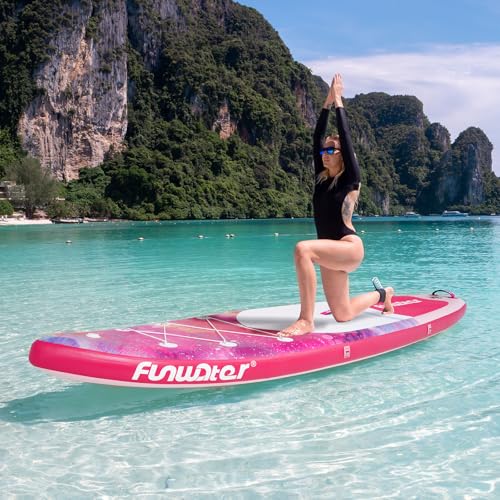 Image of FunWater Stand Up Paddle Board Ultra-Light Inflatable Paddleboard with SUP Accessories for Adults & Youth of All Skill Levels (Fantasy Pink)