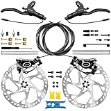DYISLAND LD-200PLUS E-Bike 2-Pistons Hydraulic Disc Brake Set 2-PIN Power-Off Electric Induction Control System Hydraulic Brake Sets(with 2Pcs 180mm 2.3mm Thick Rotors) (Black-Front2300mm/Rear2300mm)
