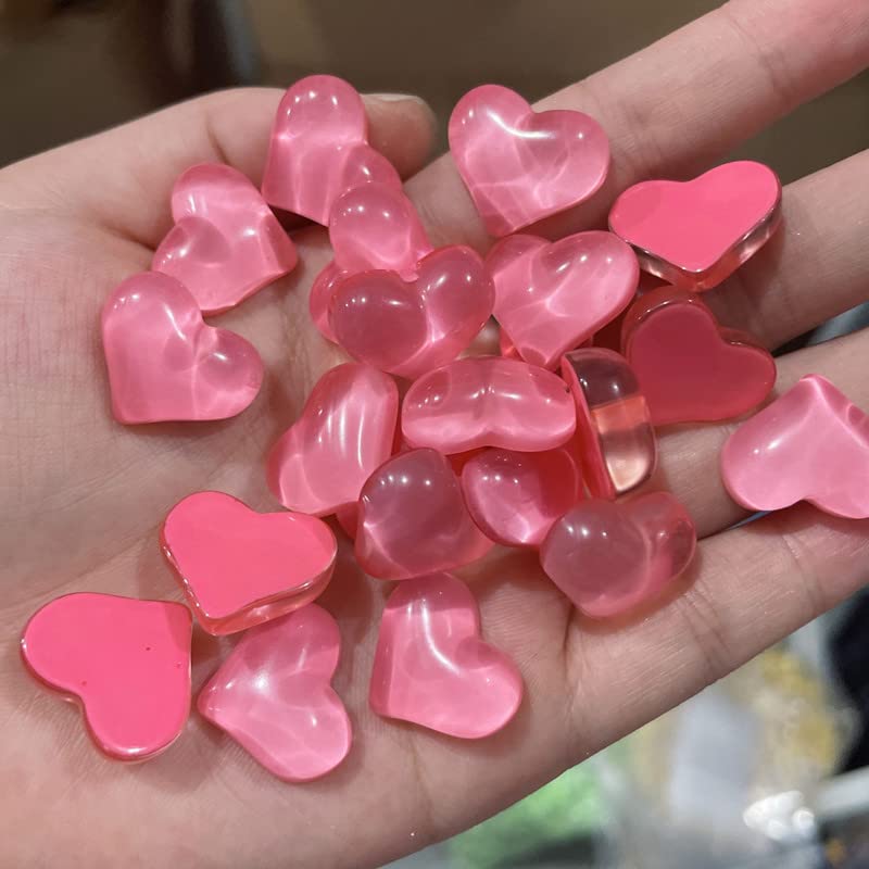 100 Ciondoli A Forma Di Cuore In Resina Colorata Con Retro Piatto - Perfetti Per Scrapbooking, Biglietti Fai-da-te E Decorazioni Creative - 2