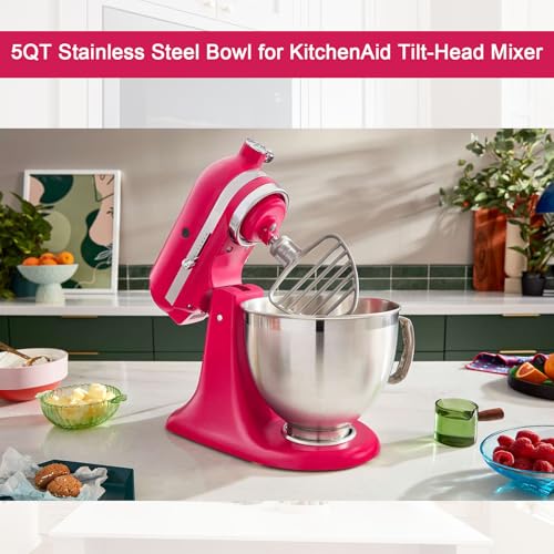 Tazón mezclador de acero inoxidable 5QT para KitchenAid miniatura 6