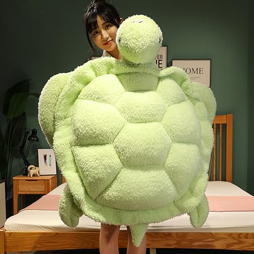 MILEE 亀ぬいぐるみ 大きいかめ抱き枕 海亀おもちゃ 特大亀クッション ふわふわ抱き枕 ウミガメ 可愛い動物ぬいぐるみ (80cm)