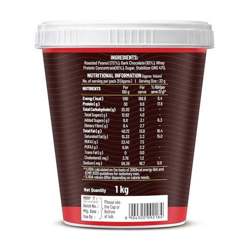 Image of DiSano High Protein Dark Chocolate Peanut Butter with Whey Protein, Creamy 1kg | 30g Protein. Gluten Free, Zero Cholesterol & Trans Fat | Post & Pre Workout snack (Pack of 3)