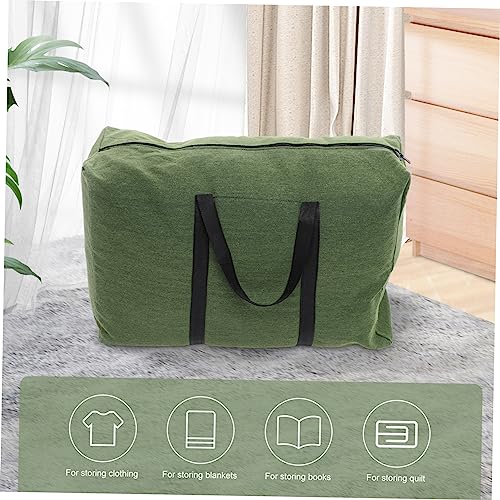 Toyvian Large Capacity Olive Green Travel Duffle Bag Durable Canvas Luggage for Sports Travel and Home Use Smooth Zipper and Convenient Handle3