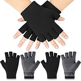 2 Pares de Guantes de Medio Dedo Guantes sin Dedos de Invierno Guantes de Punto para Hombres Mujeres