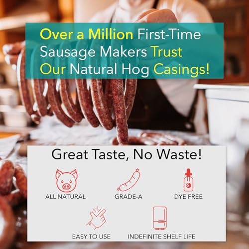 The Sausage Maker Natural Hog Sausage Casings 35 To 38 MM Butcher Pack, Makes 90 Lb Meat, North American Edible Pork Casing For Links, Kielbasa, Pepperoni, Knockwurst, Rope Sausages, 1 3/8"-1 1/2" Dia - Thumbnail 5