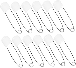 UTHCLO 30 Piezas alfiler de pañal alfileres de Seguridad para bebés Patas vivero Seguridad del paño broches de Seguridad alfileres Grandes para Aleación de Zinc Blanco