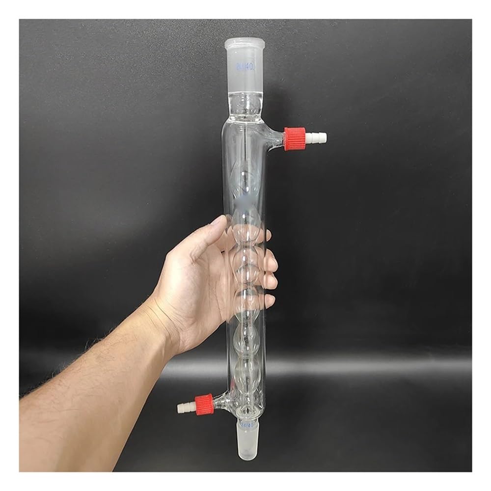 Cristalería de Laboratorio Condensador L.200mm/300mm/400mm/500mm Junta 24/40 Condensador con tubo interior abultado Junta de boquilla pequeña extraíble(E.L.500mm)
