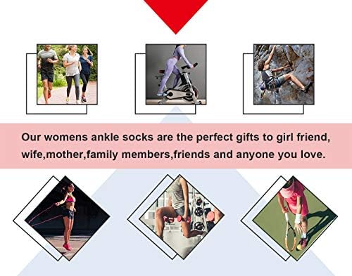 Womens Ankle Socks 6-Pairs Athletic Running Sport Socks With Cushioned Sole
