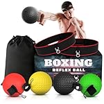 Boxing Reflex Ball Set with 4 Difficulty Balls & 2 Adjustable Headbands – Reaction Ball Training Kit for Adults, Improves Speed, Focus, Coordination, Valentines Day Gifts for Men, Boxers, Fitness Fans