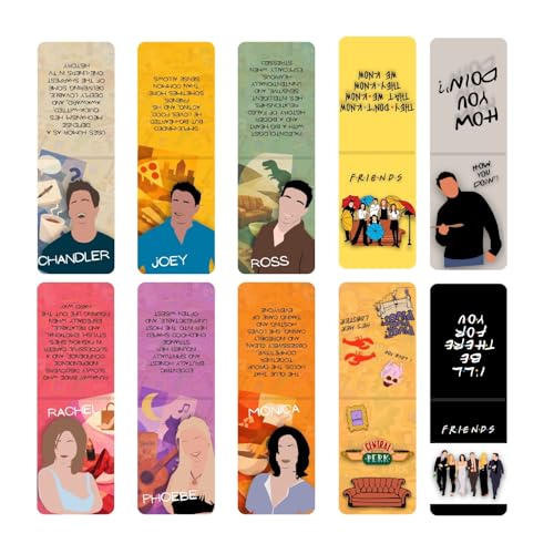 Image of Dia & Tia - Elegant & Durable Friends TV Show Themed Magnetic Bookmarks Set - Best Gift for Book Lovers, Students (Friends TV Show, Medium - 3.5x11 cm)