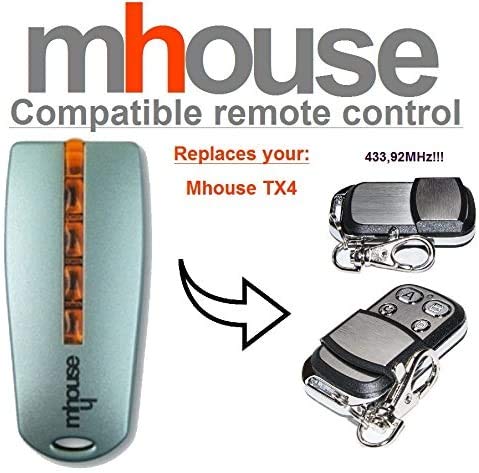 Télécommande De Rechange Mhouse TX4 / GTX4 - Fréquence 433,92 MHz, Code Tournant | Portée Jusqu'à 100 M, Batterie Et Porte-clés Inclus - 5