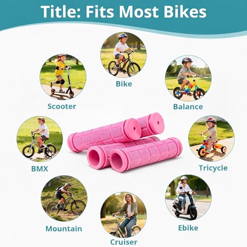 Image of CHUNZEXI 4 PCS Bike Handlebar Grips, Rubber Bicycle Bar Grips Replacement, Non-Slip Handle Grips for Kids Bikes, Scooters, BMX, Mountain & Cruiser Bikes